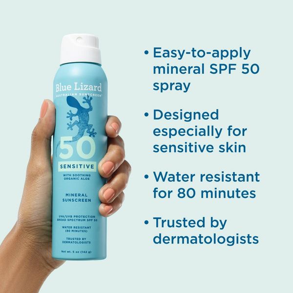 Blue Lizard Sensitive Mineral Sunscreen Spray - SPF 50+ - 5 oz