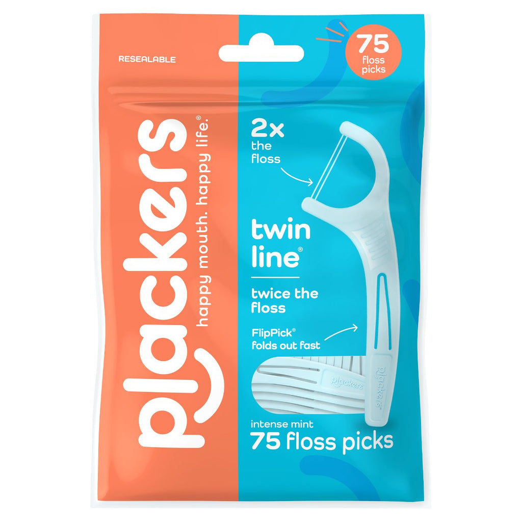Plackers Twinline Dental Floss Picks - 75ct