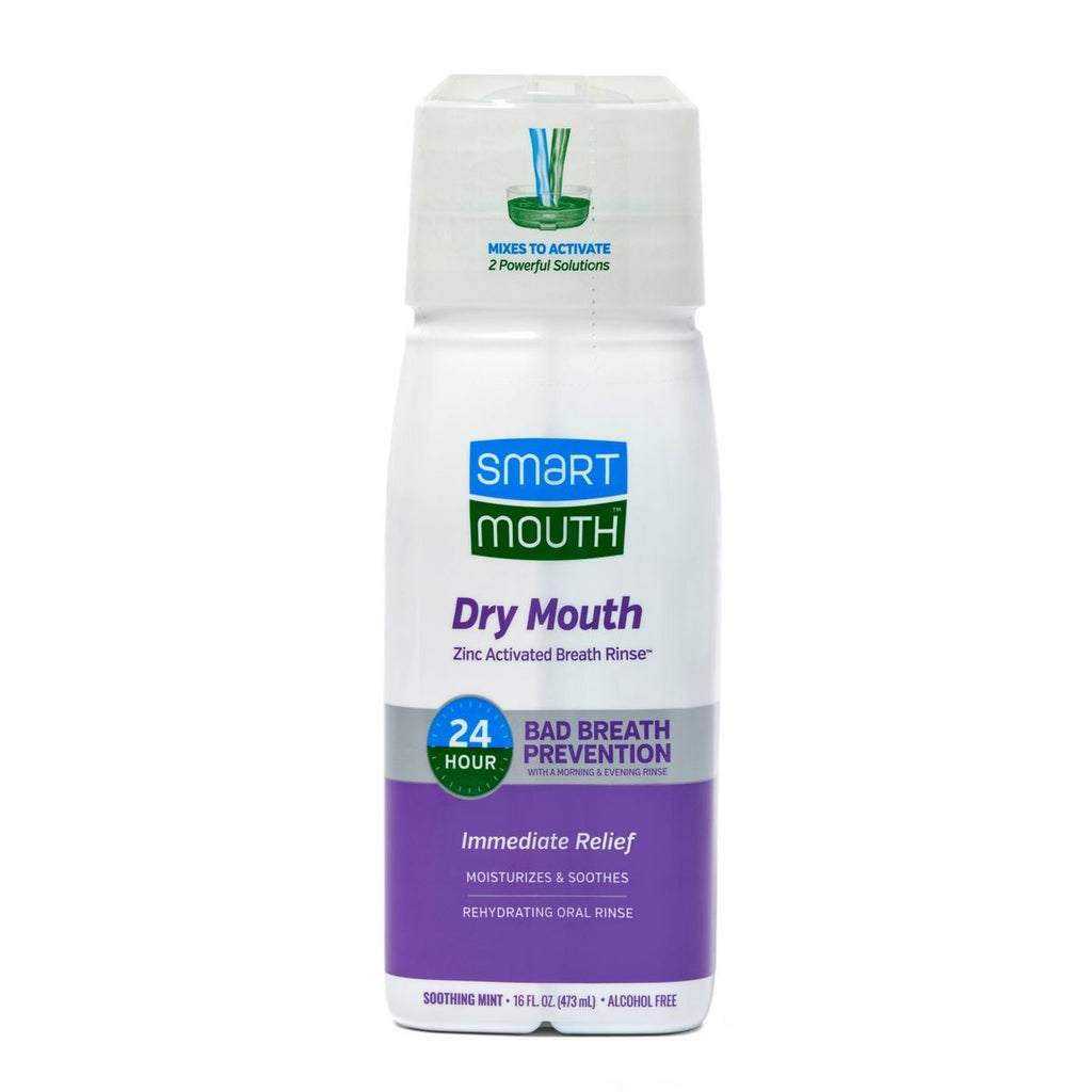 SmartMouth Dry Mouth Mouthwash Re-hydrating Oral Rinse for Dry Mouth and Bad Breath - Mint Flavor - 16 fl oz