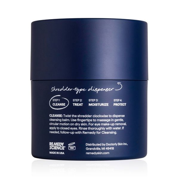 Remedy Skin Derm Dissolve Cleansing Balm, Dissolves Make and Sunscreen with Ceramides, Centella, Lipids, Green Tea - 1.5 fl oz