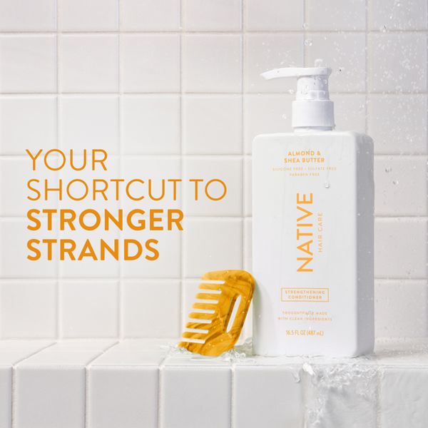 Native Almond & Shea butter Strengthening Vegan Conditioner Sulfate, Paraben and Silicone Free - 16.5 fl oz