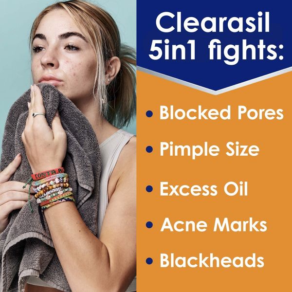 Clearasil Stubborn Acne Control 5in1 Daily Pads - 90ct