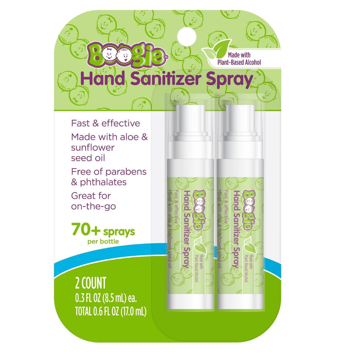 Boogie Wipes Antibacterial Hand Sanitizer Spray for Kids' and Adults - 2ct