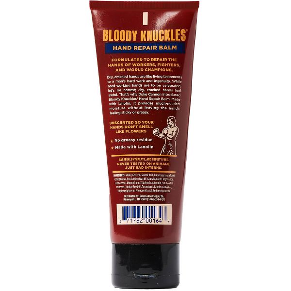 Duke Cannon Bloody Knuckles Hand Repair Balm - Fragrance Free Hand Lotion for Men - Trial Size - 3 oz