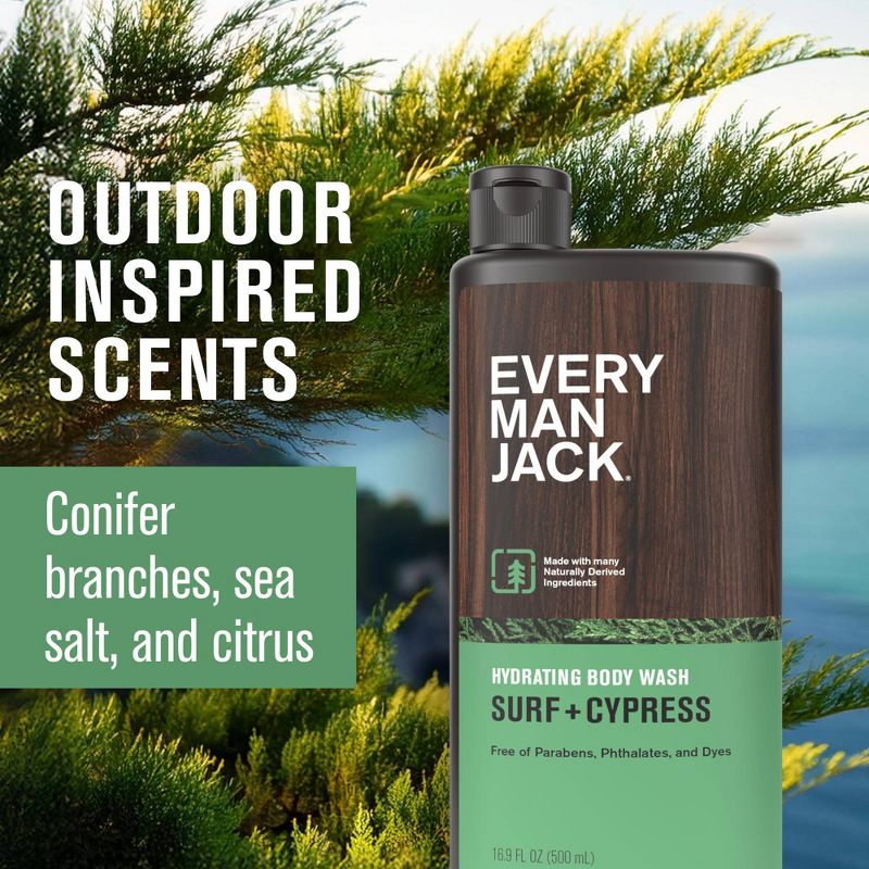 Every Man Jack Men's 16.9 fl oz Sandalwood Body Wash + 16.9 fl oz Surf and Cypress Body Wash