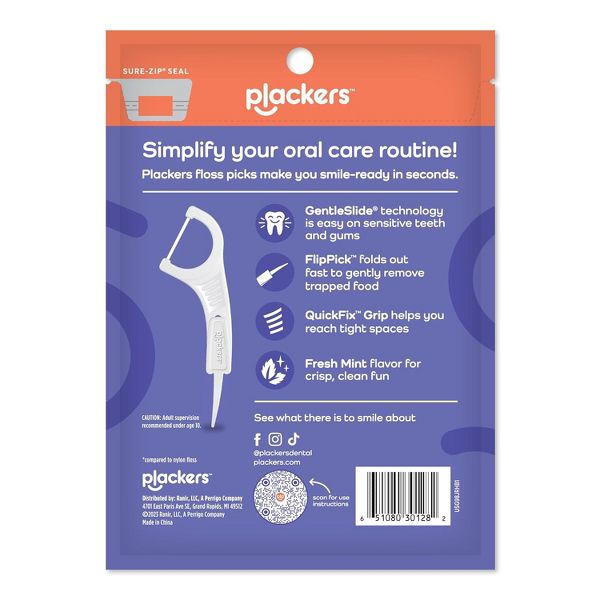 Plackers Gentle Line Floss Picks Fresh Mint, 75 Ct