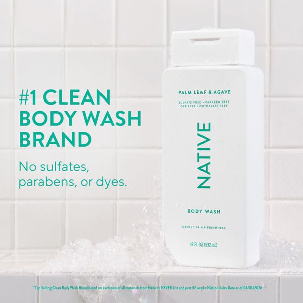 Native Body Wash for Men & Women - Sulfate Free - Palm Leaf & Agave - 18 fl oz