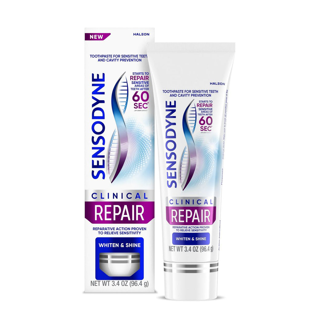 Sensodyne Clinical Repair Whiten & Shine Toothpaste - 3.4oz