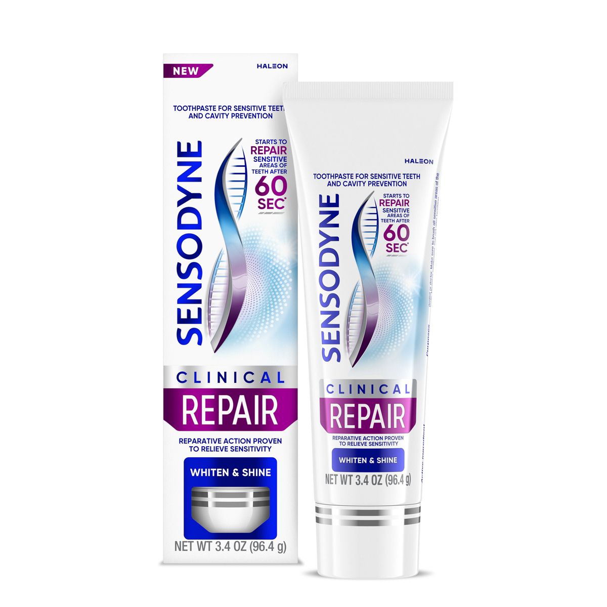 Sensodyne Clinical Repair Whiten & Shine Toothpaste - 3.4oz
