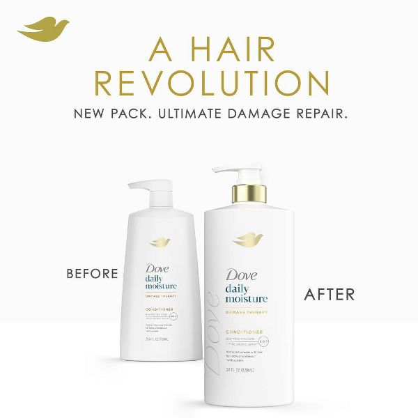 Dove Beauty Daily Moisture Hair Conditioner Pump with Hyaluronic Serum & Bio-Protein Care - 28 fl oz