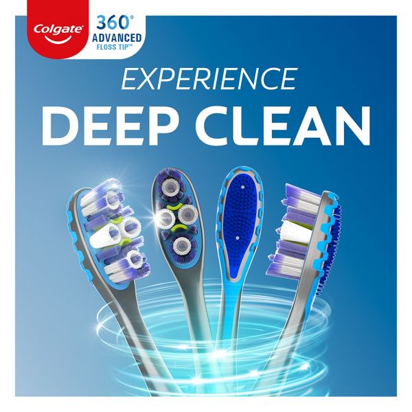 Colgate 360 Advanced Floss-Tip Manual Toothbrush - Soft - 2ct