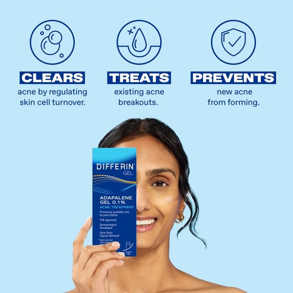 Differin Retinoid Adapalene Gel 0.1% Acne Treatment for Face and Body - 15g