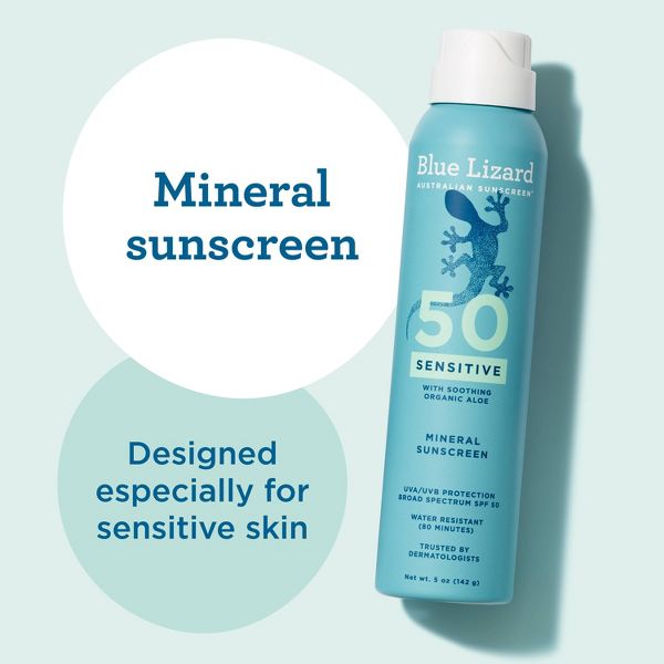 Blue Lizard Sensitive Mineral Sunscreen Spray - SPF 50+ - 5 oz