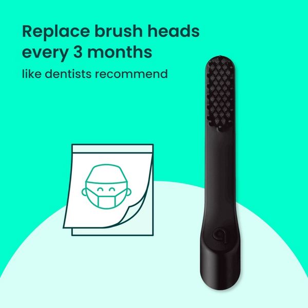 quip Sonic Electric Metal Toothbrush with Timer and Travel Cap - Black