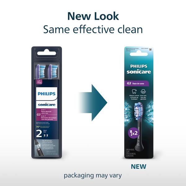 Philips Sonicare G3 Premium 2-in-1 Plaque & Gum Replacement Electric Toothbrush Head - HX9052/65 - White - 2pk