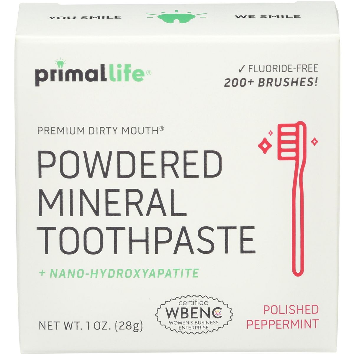Primal Life Organics Toothpaste Powdered Mineral Sparkling Peppermint - 1 ounce
