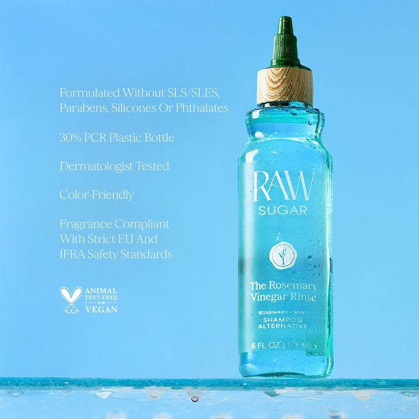 Raw Sugar The Rosemary Vinegar Rinse Shampoo Alternative - Rosemary + Mint - 6 fl oz