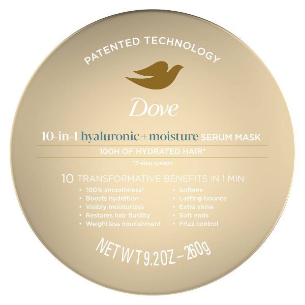 Dove Beauty 10-in-1 Hyaluronic & Moisture Hydration Mask with Hyaluronic Hair Serum - 9.2 fl oz