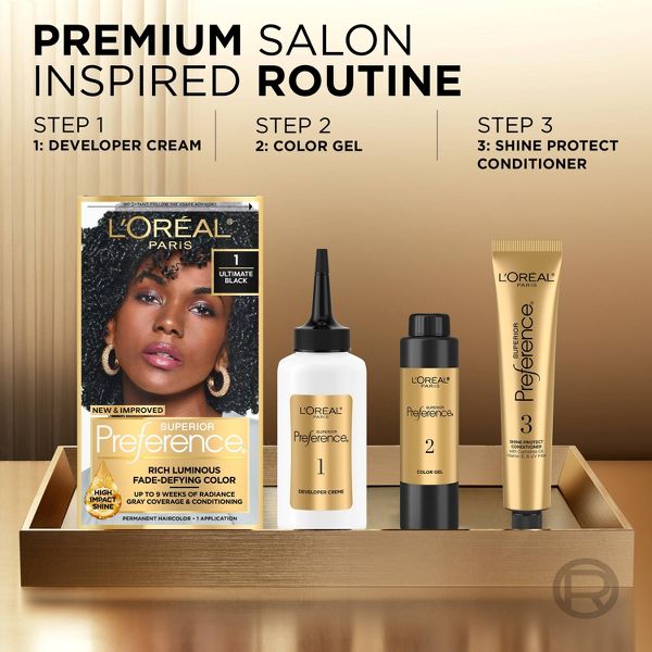 L'Oreal Paris Superior Preference Fade-Defying Color + Shine System - 6.5 fl oz - 7 Dark Blonde - 1 kit