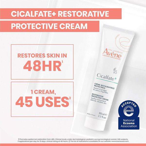 Avene Cicalfate + Restorative Protective Skin Barrier Face Cream for Sensitive Skin - 1.3 fl oz