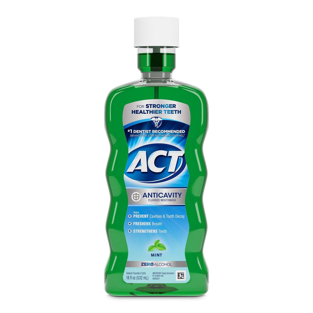 ACT Mint Fluoride Rinse Mouthwash - 18 fl oz