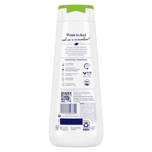 Dove Refresh Body Wash Cucumber & Green Tea 24hr Lotion-Soft Skin - 20 fl oz