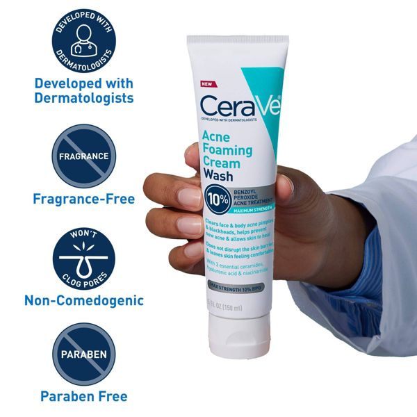 CeraVe Acne Control Foaming Face Cleanser 10% BPO - 5 fl oz