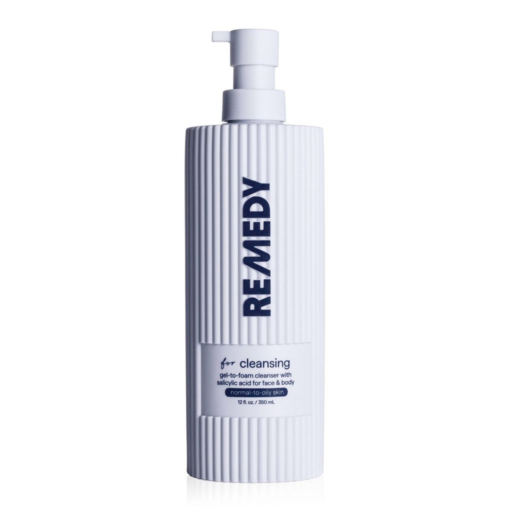 Remedy Skin Gel-to-Foam Gentle Exfoliating Cleanser with Salicylic Acid, Glycerin, Green Tea - 12 fl oz