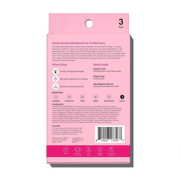 Rael Miracle Patch 3-Step Pore Melting Pack - 3ct
