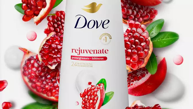 Dove Beauty Rejuvenate Body Wash Pump - Pomegranate & Hibiscus 24hr Lotion-Soft Skin - 30.6 fl oz