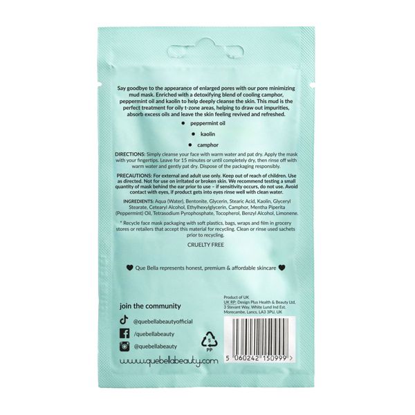Que Bella Pore Minimizing Mud Mask - 0.5oz
