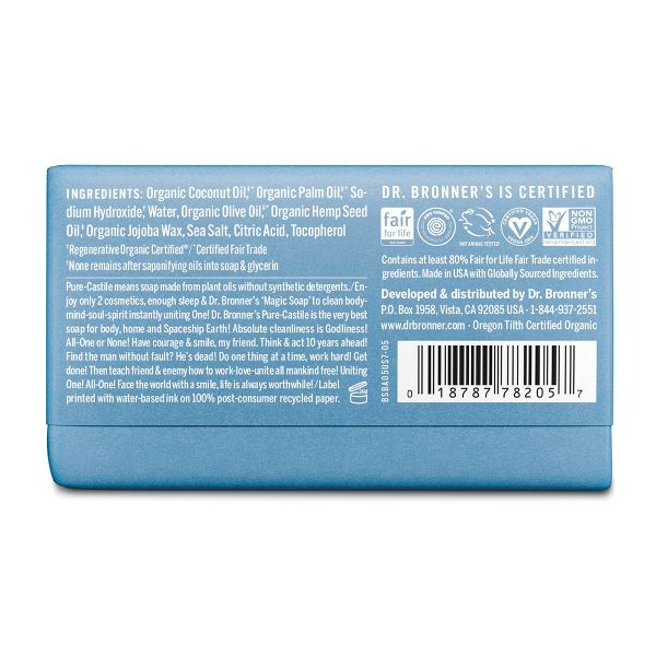 Dr. Bronner's All-One Pure-Castile Magic Bar Soap - Unscented - 5oz