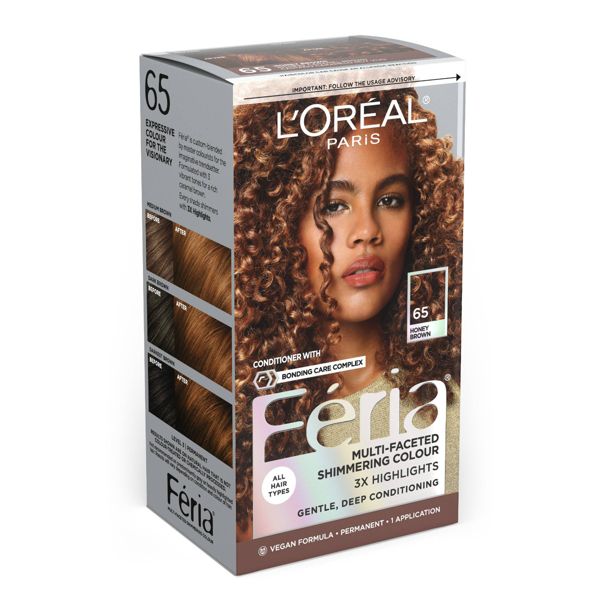 L'Oreal Paris Feria High Intensity Shimmering Color Power Red - R48 Intense Deep Auburn - 1 Kit