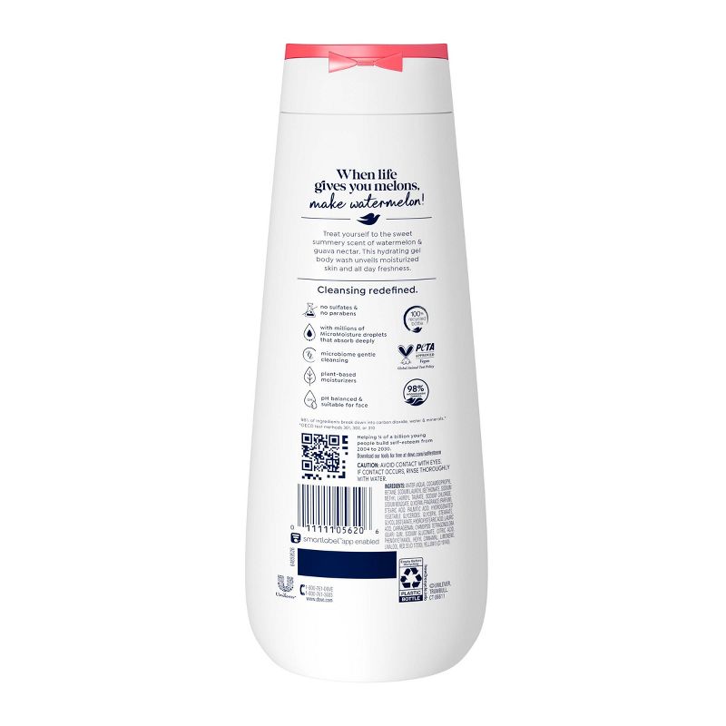 Dove Beauty Body Wash - Watermelon + Guava - Limited Edition 24HR Lotion-Soft Skin - 20 fl oz