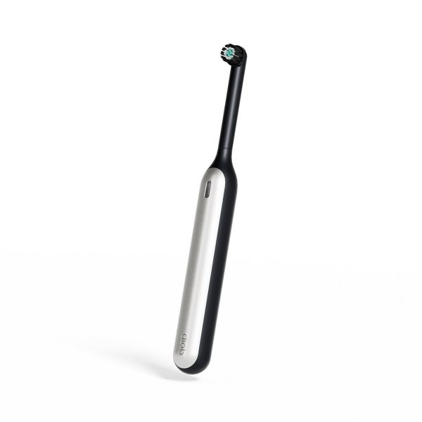 quip Rev Oscillating Rechargeable Electric Toothbrush with Timer Replaceable Brush Head Multiple Modes and Travel Case - White/Blue