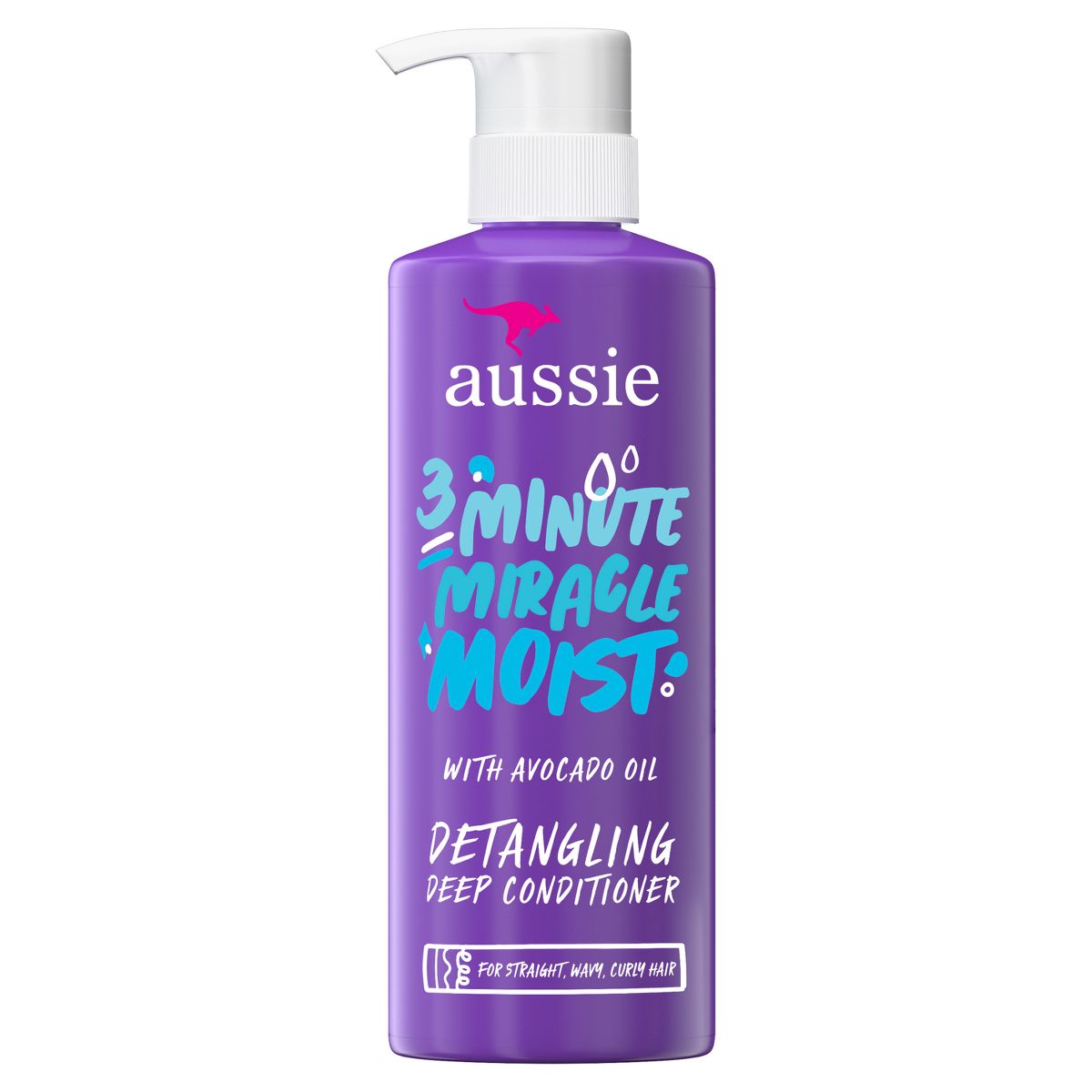 Aussie Miracle Moist with Avocado & Jojoba Oil, Paraben Free 3 Minute Miracle Conditioner - 16.0 fl oz