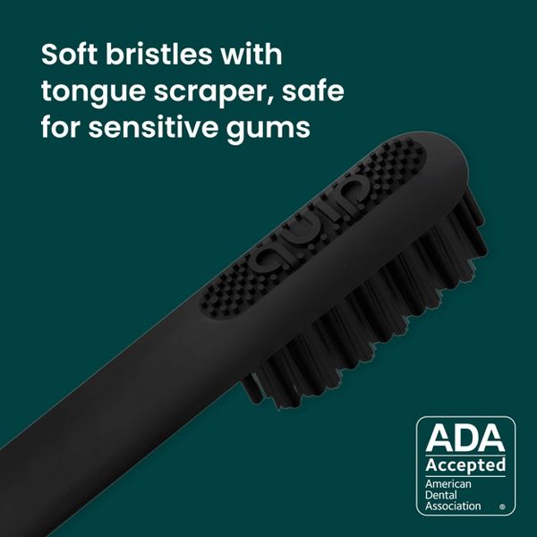quip Sonic Electric Metal Toothbrush with Timer and Travel Cap - Black