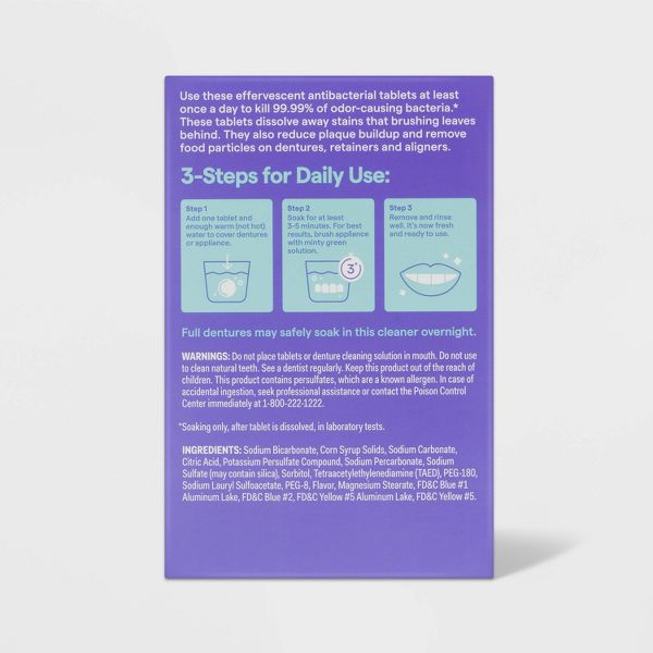 Denture and Retainer Tablets - Mint - 120ct - up&up™