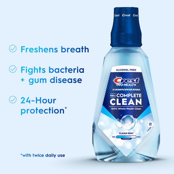 Crest Pro Health Complete Clean Mouthwash - Clean Mint - 100ml