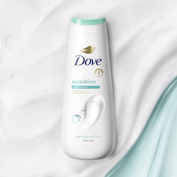 Dove Sensitive Skin Body Wash Gentle Hypoallergenic Formula 24hr Lotion-Soft Skin - 20 fl oz