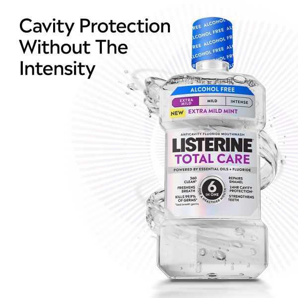 Listerine Total Care Alcohol-Free Anticavity Fluoride Extra Mild Mouthwash - Mint - 250ml
