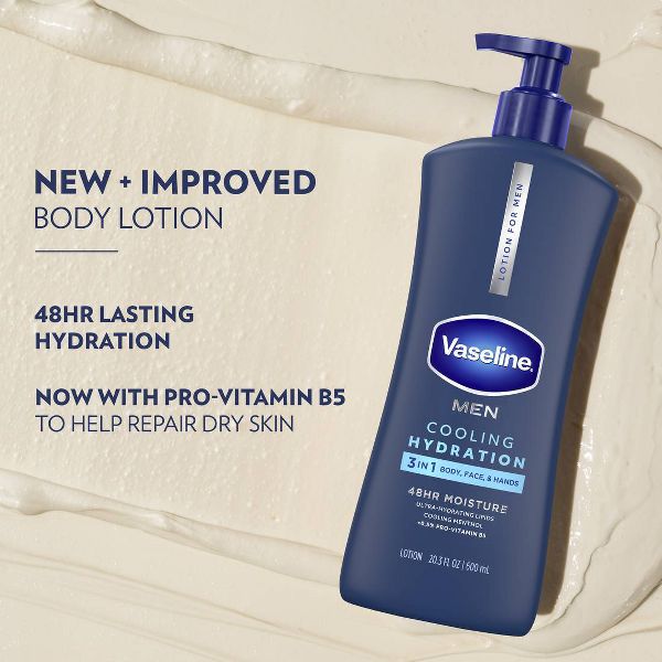 Vaseline Men's Cooling Hydration Body Lotion - Unscented - 20.3 fl oz