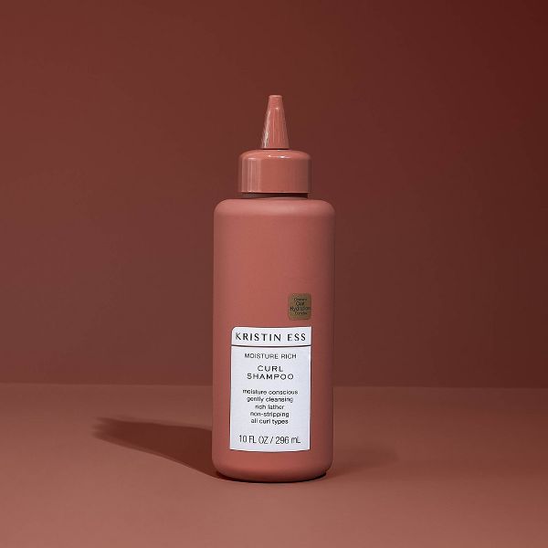 Kristin Ess Moisture Rich Curl Shampoo for All Curls 2A-4C Curly + Wavy + Frizzy Hair - Sulfate, Paraben + Silicone Free - 10 fl oz