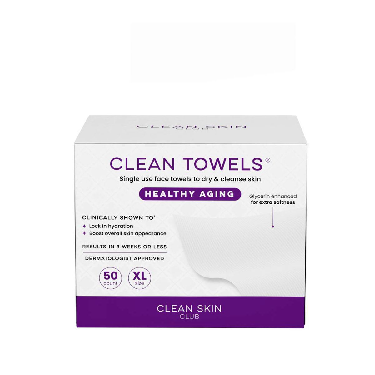 Clean Skin Club Clean Towels Healthy Aging - XL - 50ct