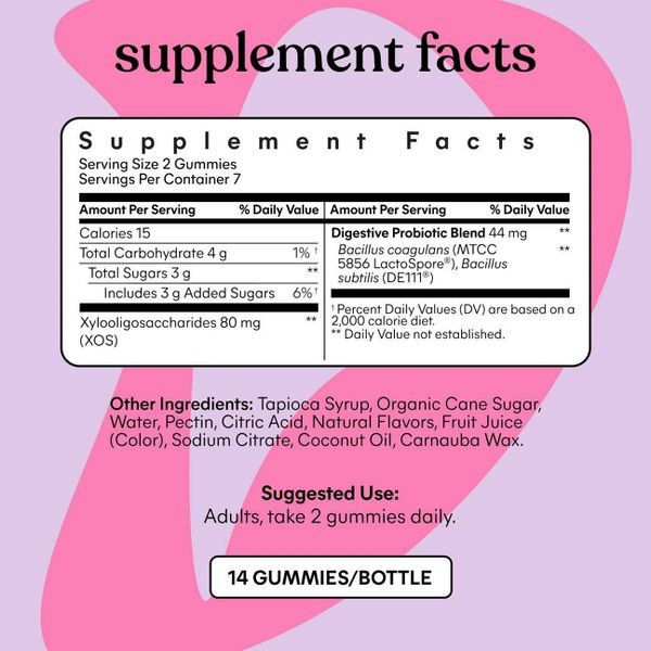 Lemme Debloat Pre + Probiotic Gummies - Bloat Support & Digestion - Blackberry Flavor - 14ct