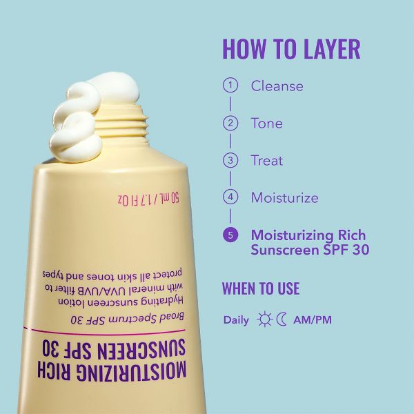 Good Molecules Moisturizing Rich Sunscreen Face Moisturizer - SPF 30 - 50ml