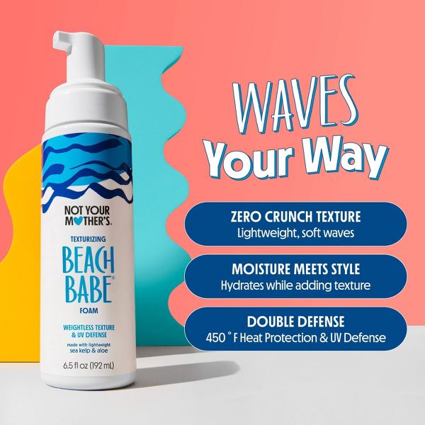 Not Your Mother's Beach Babe Texturizing Foam - 6.5oz: Curl Enhancer, For All Hair Types