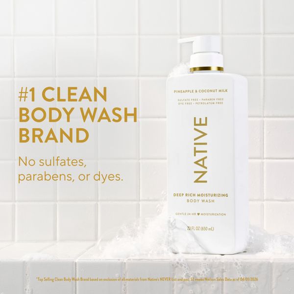 Native Moisturizing Body Wash - Pineapple & Coconut Milk - 22oz
