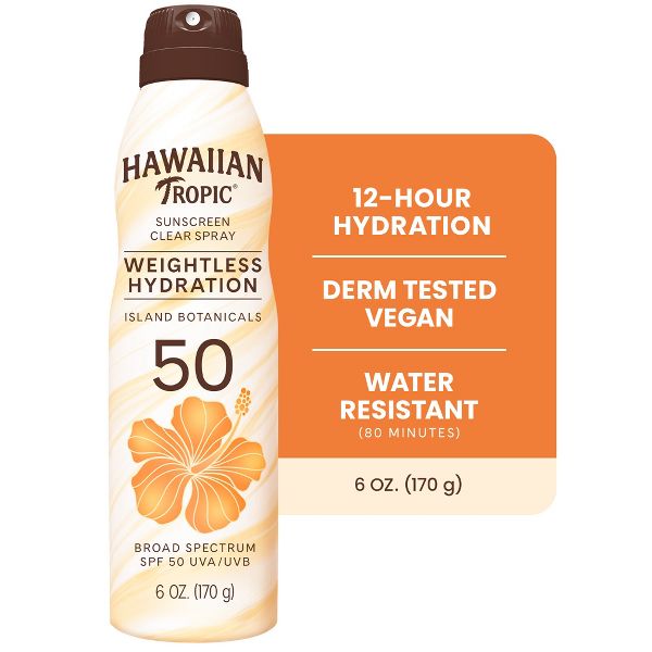 Hawaiian Tropic Silk Hydration Weightless Sunscreen C-Spray - SPF 50 - 6oz