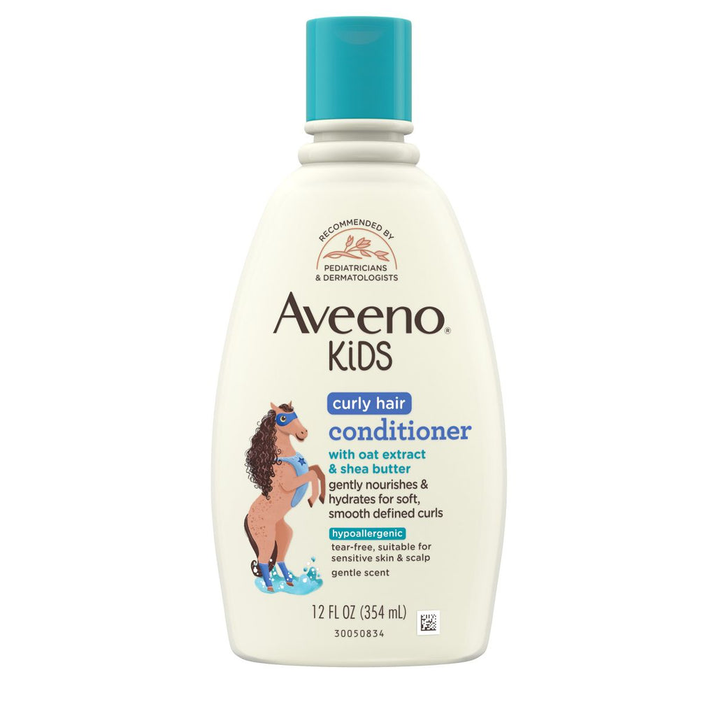 Aveeno Kids' Curly Hair Hydrating Conditioner, Curly Hair Products with Shea Butter, Gentle Scent - 12 fl oz